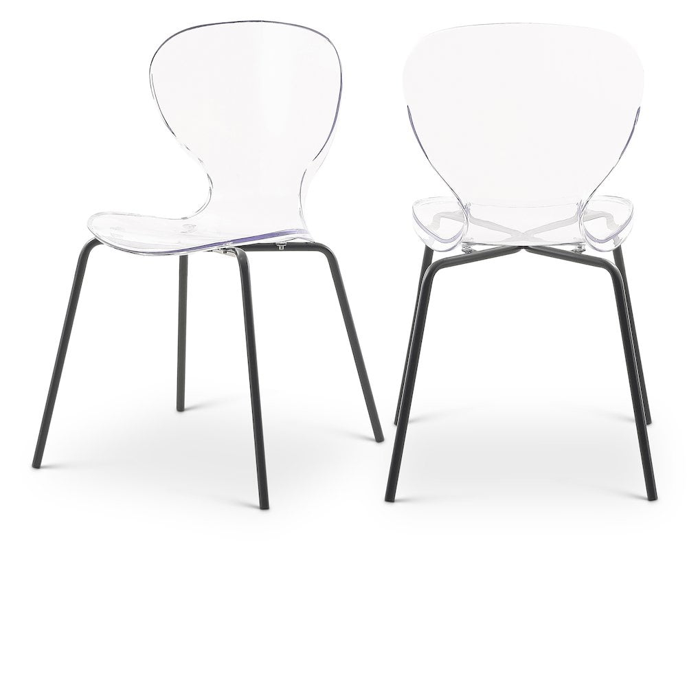 Meridian Furniture Clarion 18"H Metal Dining Chair in Matte Black (Set of 2)