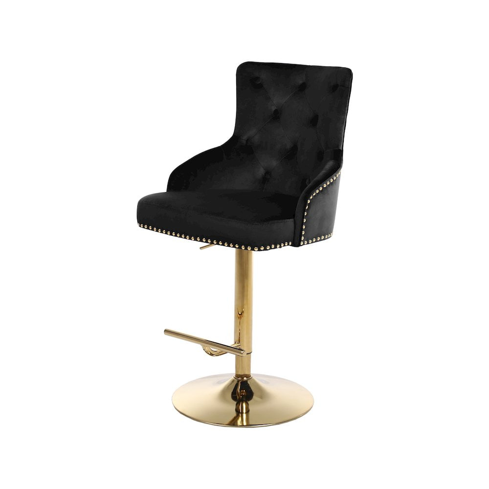 Meridian Furniture Claude Black Velvet Adjustable Stool