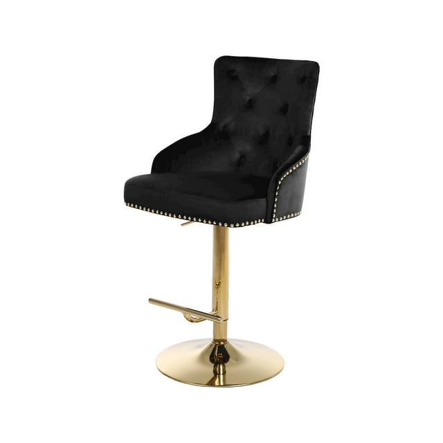 Meridian Furniture Claude Black Velvet Adjustable Stool
