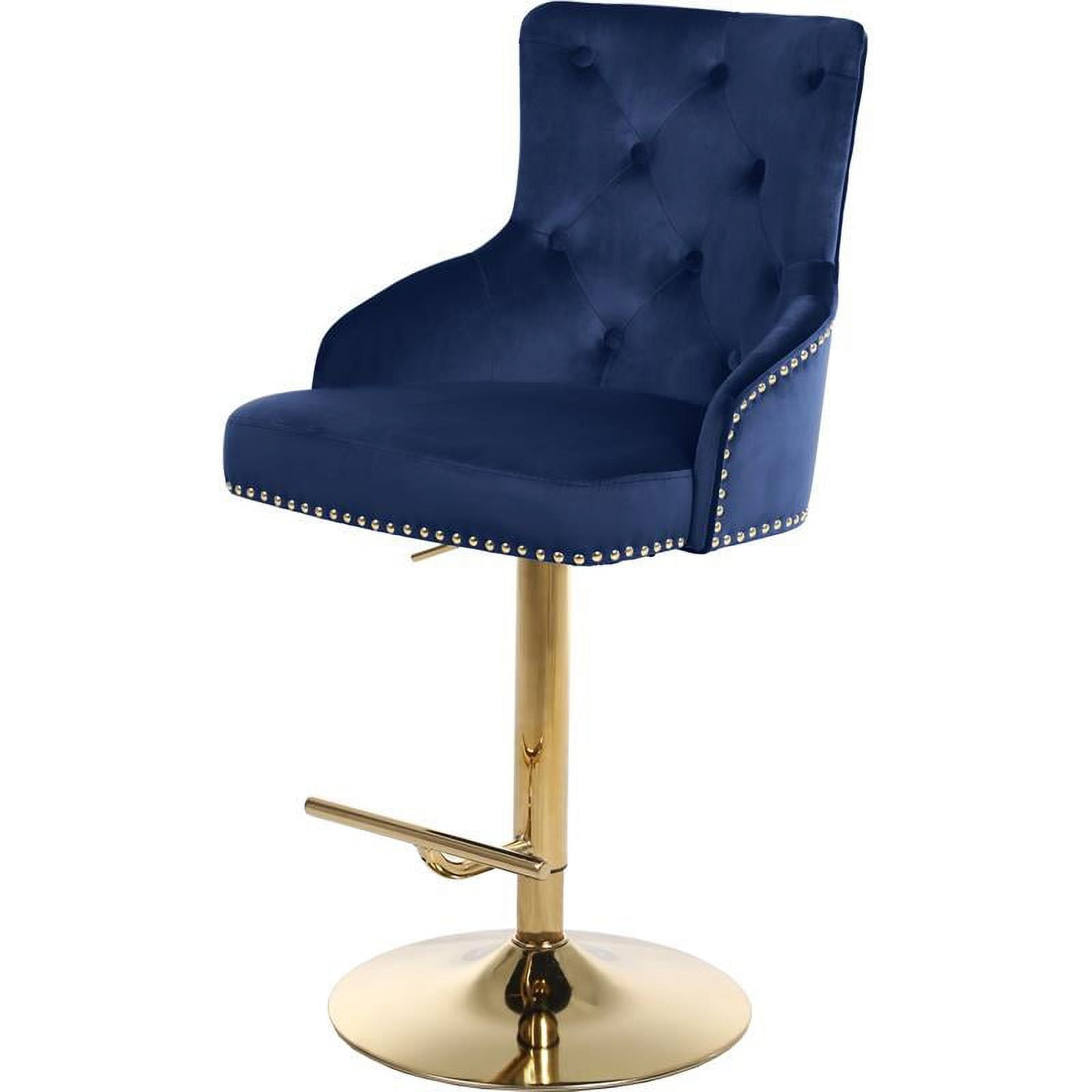 Meridian Furniture Claude Navy Velvet Adjustable Stool