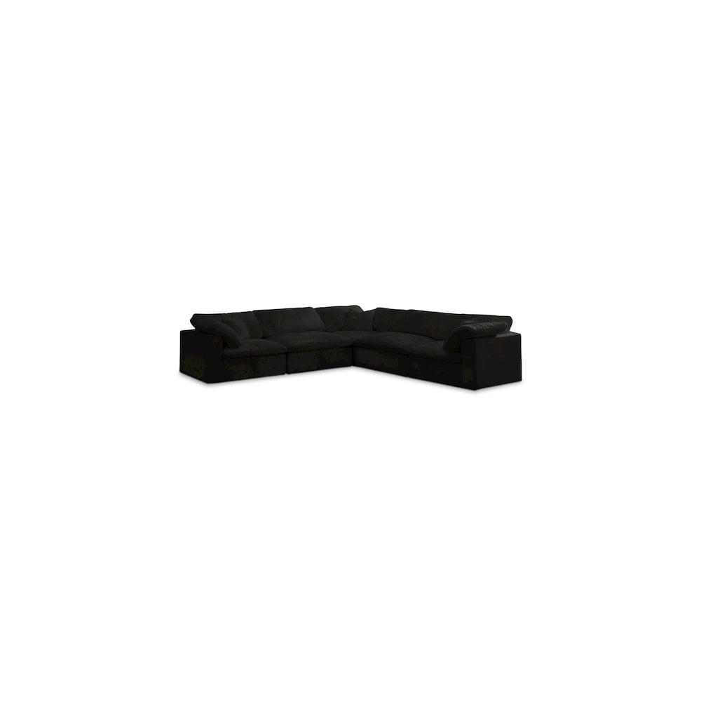 Meridian Furniture Cozy Black Velvet Modular Sectional