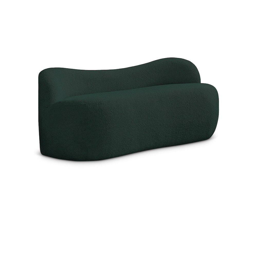 Meridian Furniture Flair Green Boucle Fabric Bench