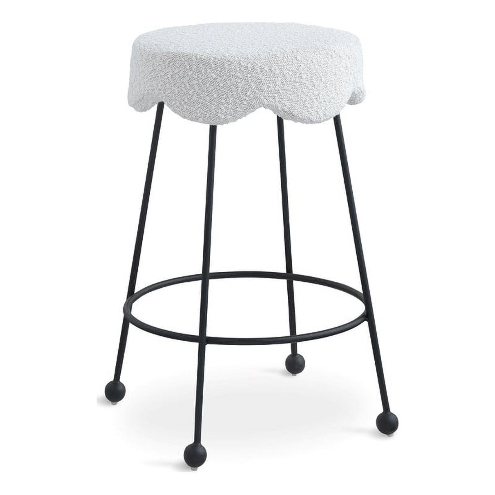 Meridian Furniture Fleur Cream Boucle Fabric Counter Stool