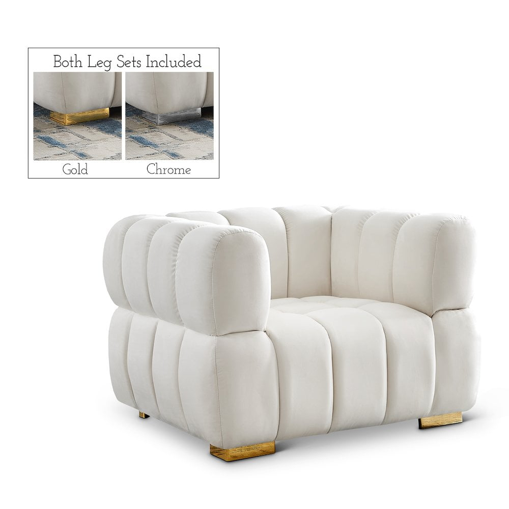Meridian Furniture Gwen Cream Velvet Chair