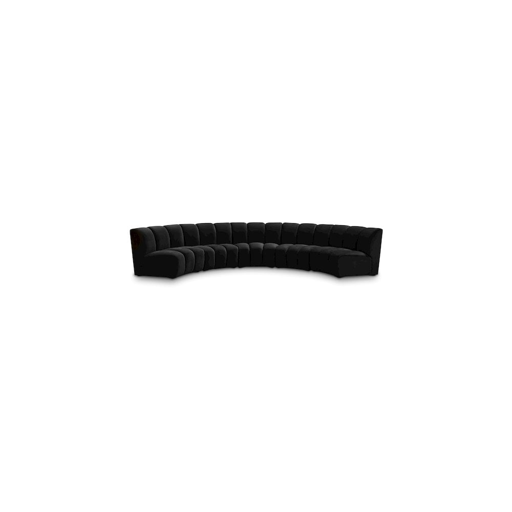 Meridian Furniture Infinity Black Velvet 5pc. Modular Sectional