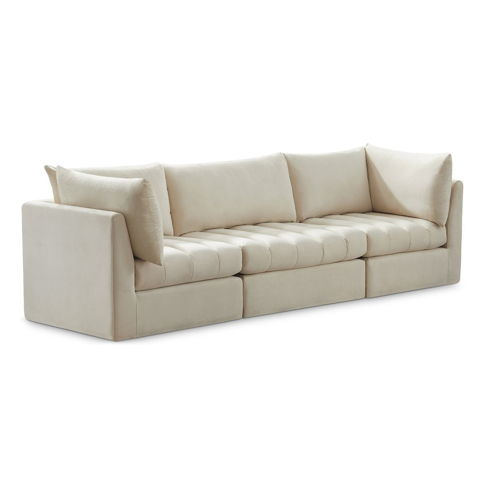 Meridian Furniture Jacob Cream Velvet Modular Sofa