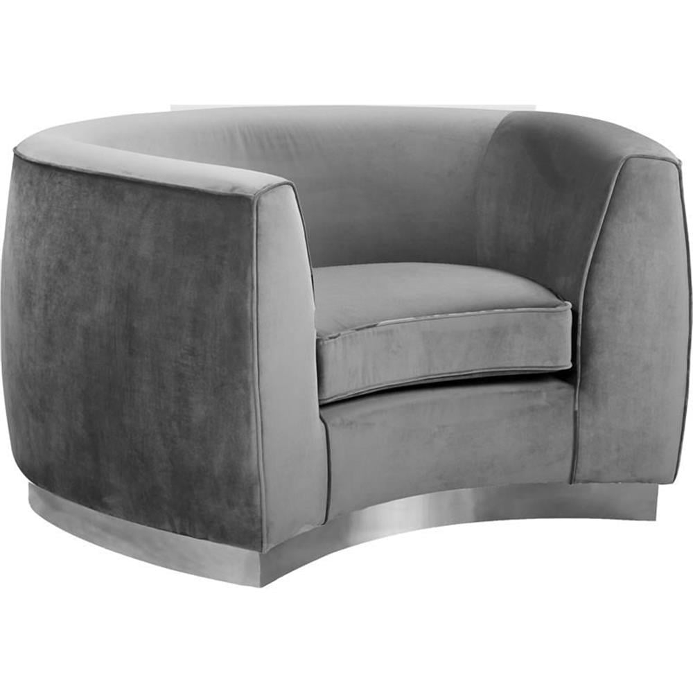 Meridian Furniture Julian Grey Velvet Chair
