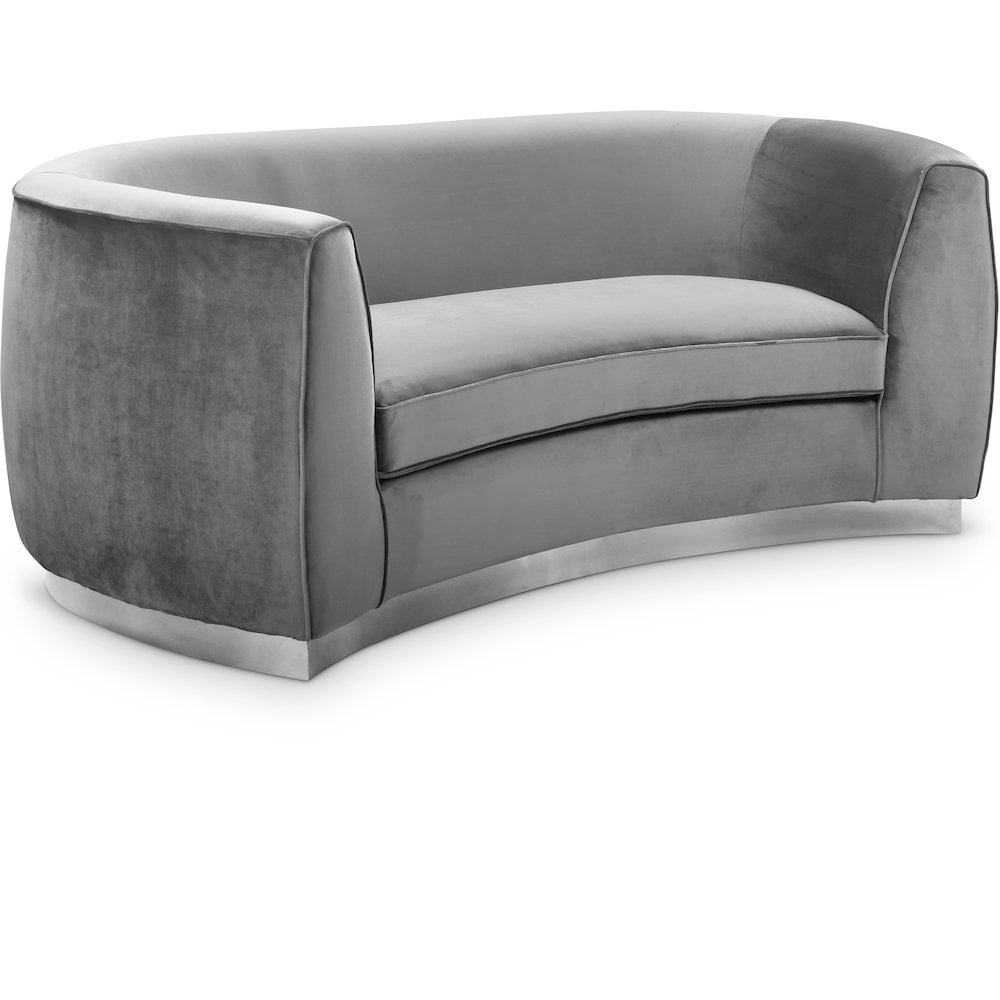 Meridian Furniture Julian Grey Velvet Loveseat
