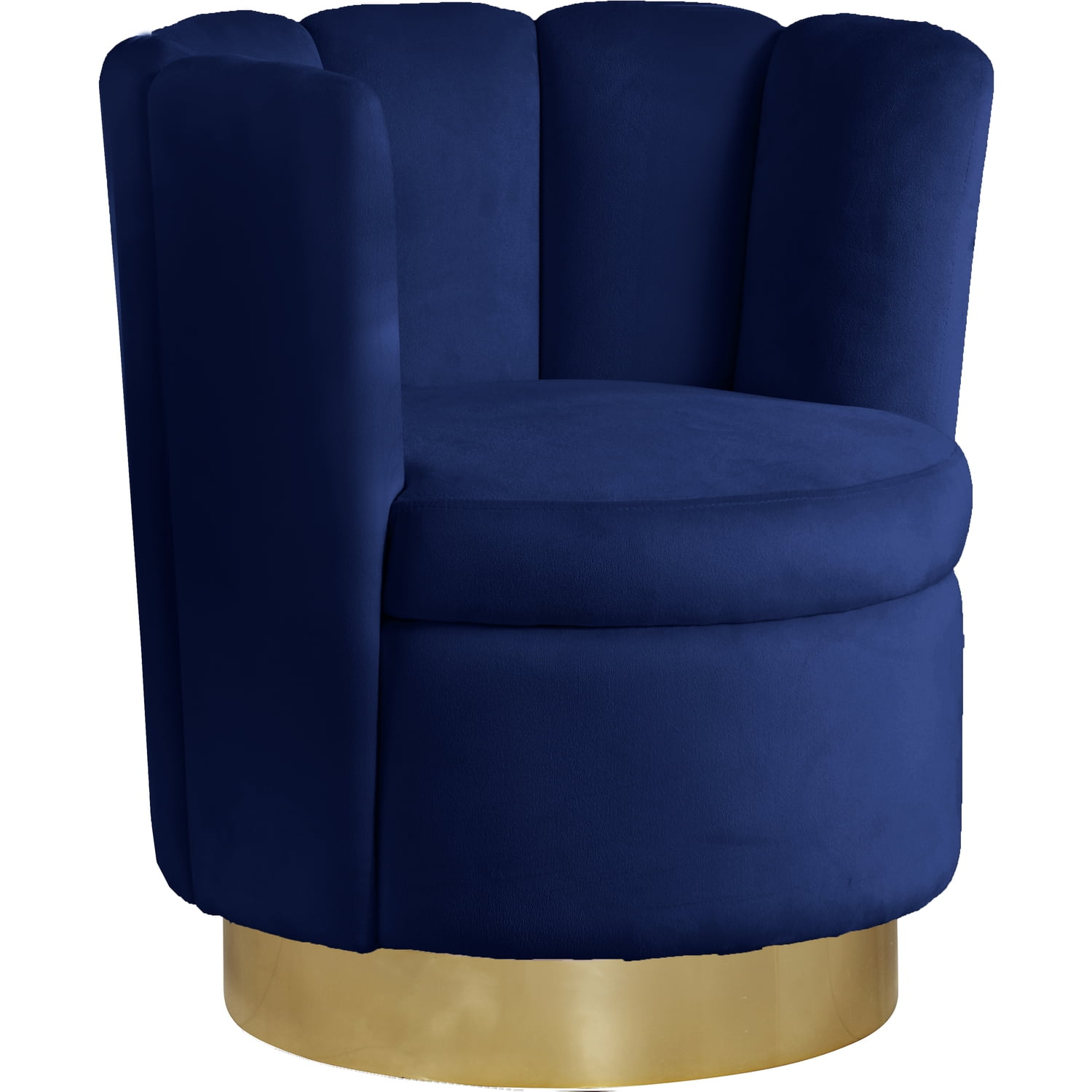 Meridian Furniture Lily Navy Velvet Swivel Accent Chair