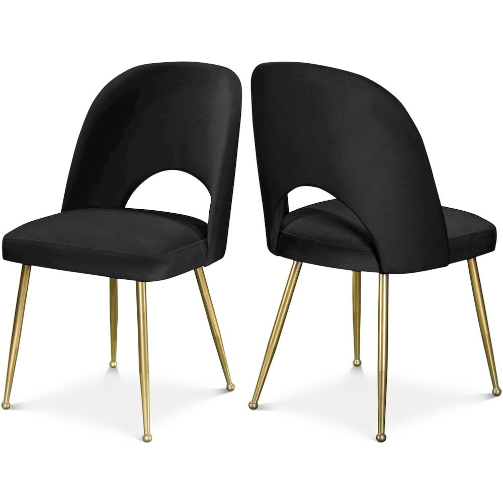 Meridian Furniture Logan Black Velvet Dining Chair (Set of 2)