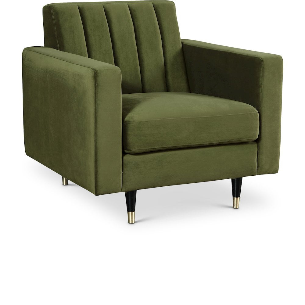 Meridian Furniture Lola Velvet Accent Chair in Olive