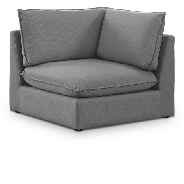Meridian Furniture Mackenzie Grey Durable Linen Textured Corner