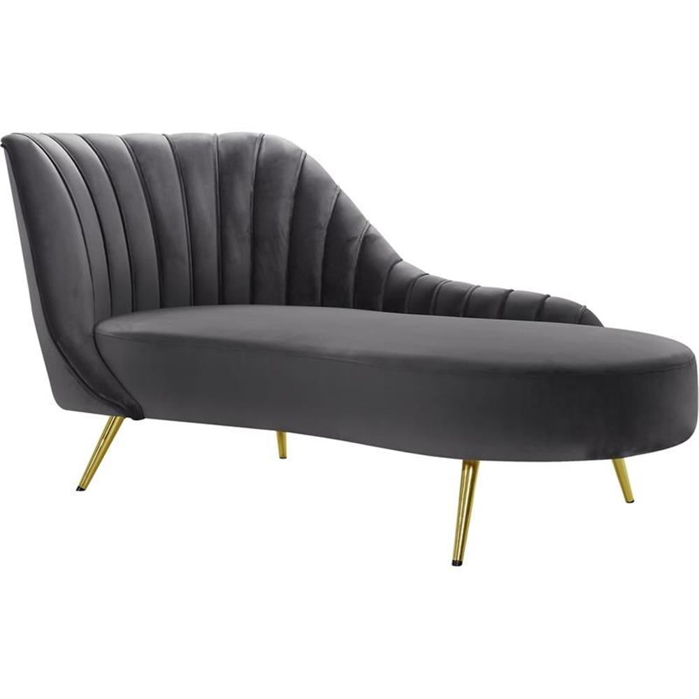 Meridian Furniture Margo Grey Velvet Chaise