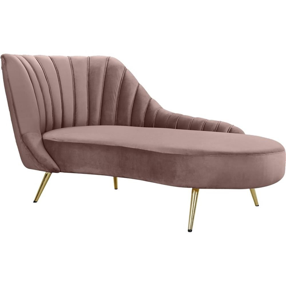 Meridian Furniture Margo Pink Velvet Chaise