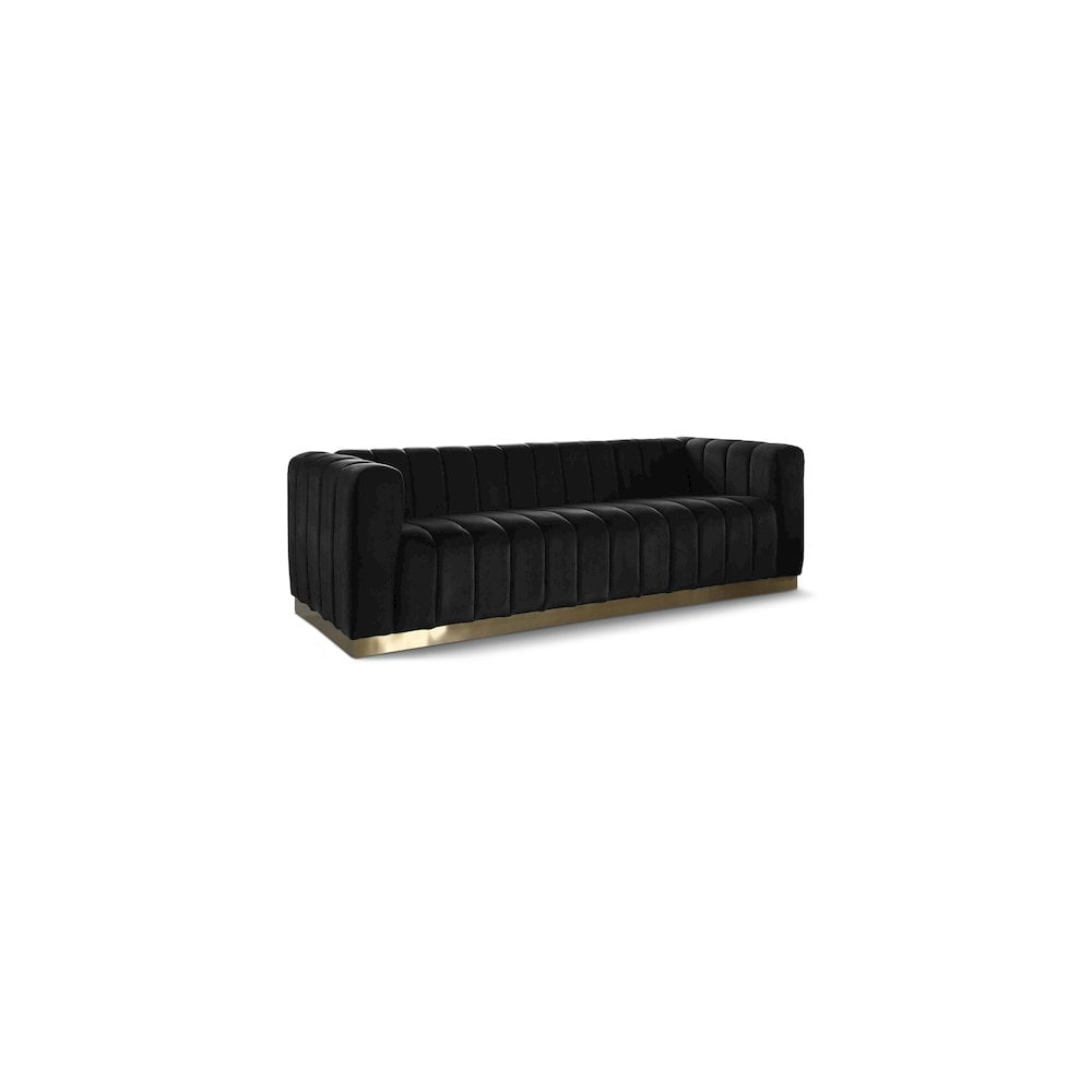 Meridian Furniture Marlon Black Velvet Sofa