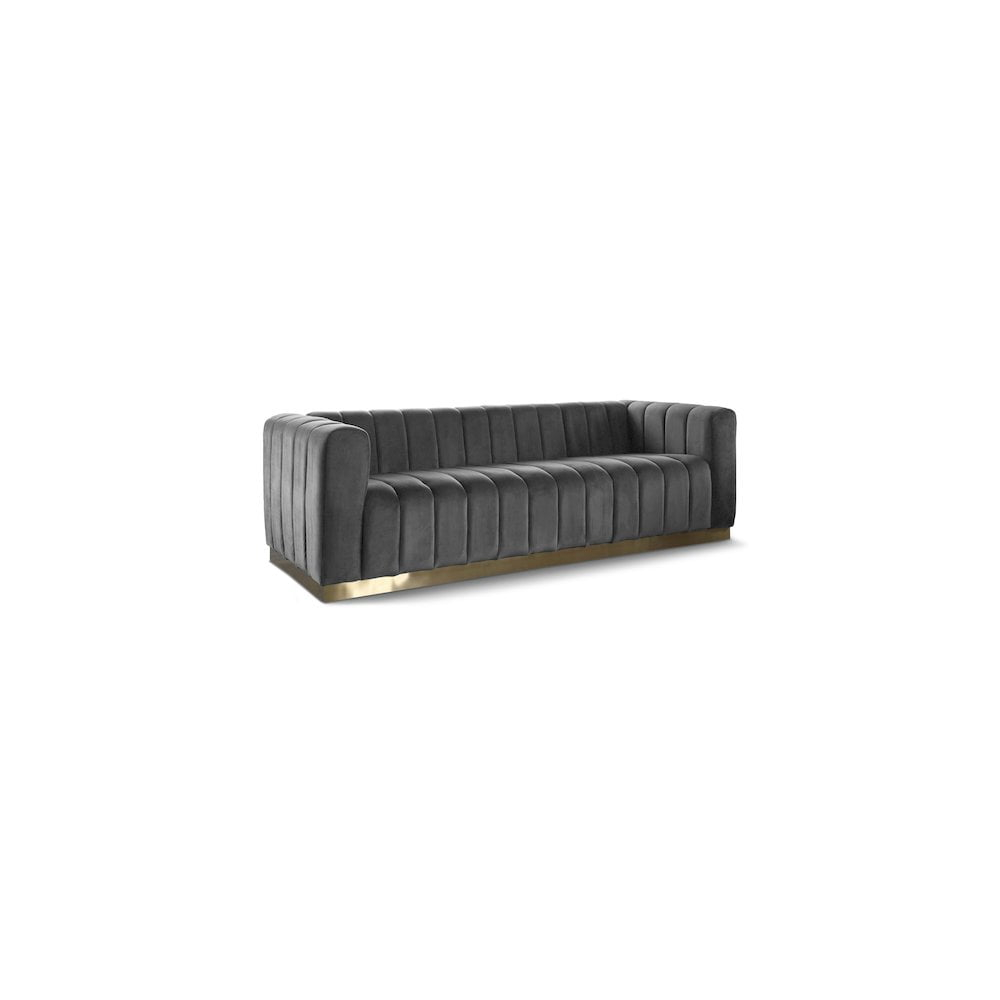 Meridian Furniture Marlon Gray Velvet Sofa
