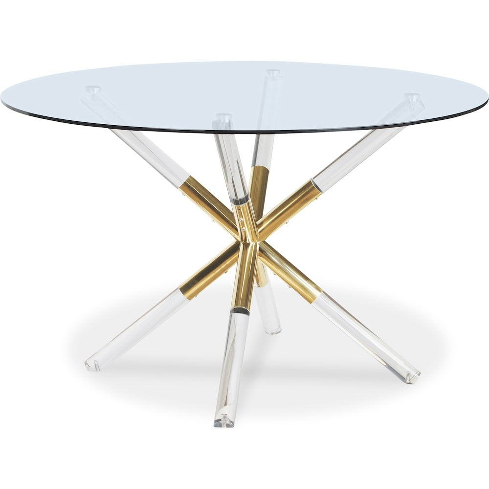 Meridian Furniture Mercury Round Tempered Glass Top Dining Table