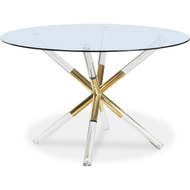 Meridian Furniture Mercury Round Tempered Glass Top Dining Table