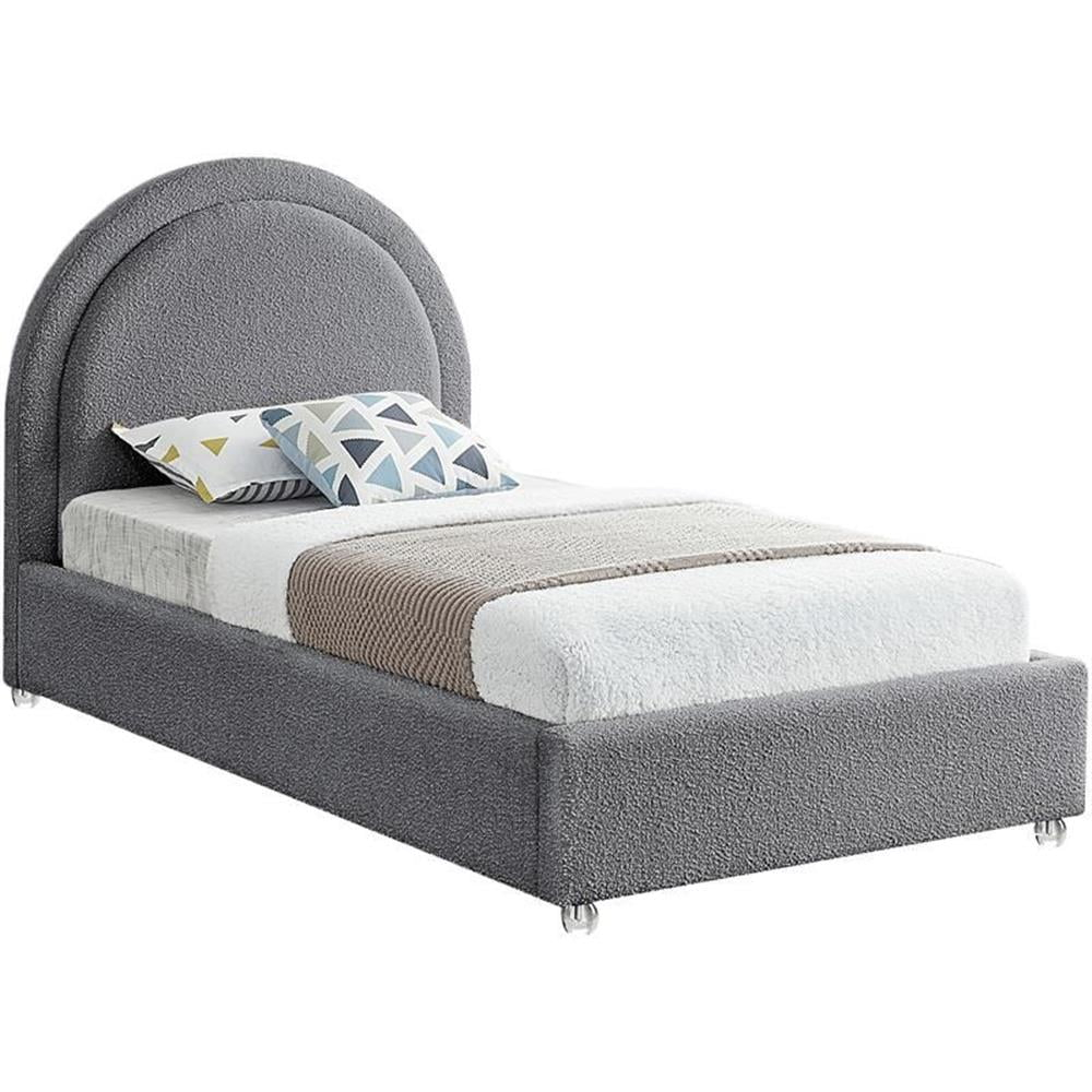 Meridian Furniture Milo Grey Fabric Twin Bed