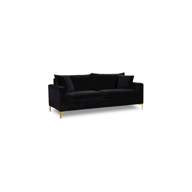 Meridian Furniture Naomi Contemporary Velvet Sofa in Black