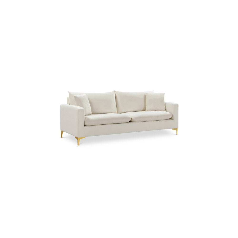 Meridian Furniture Naomi Cream Velvet Sofa