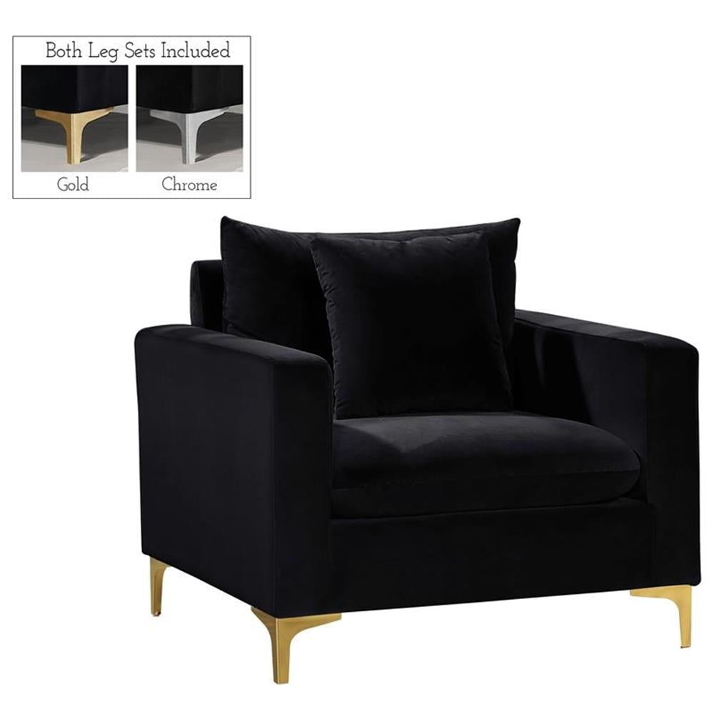 Meridian Furniture Naomi Velvet Accent Chair in Black