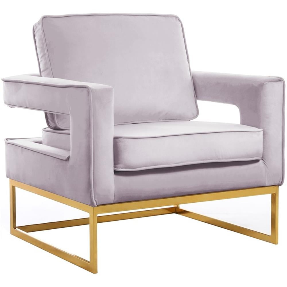 Meridian Furniture Noah Pink Velvet Accent Chair with Gold Iron Base