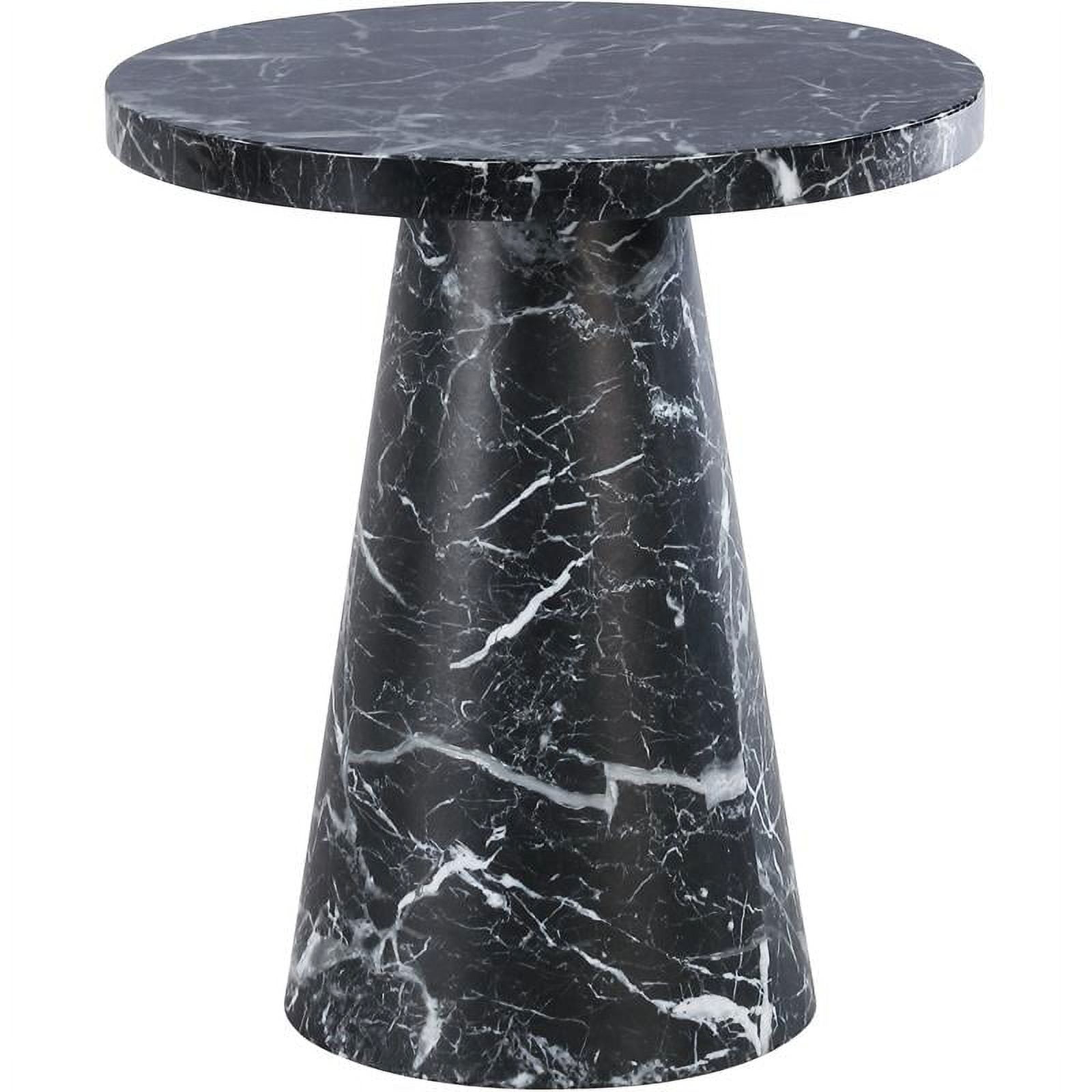Meridian Furniture Omni Black Faux Marble 20" Round End Table