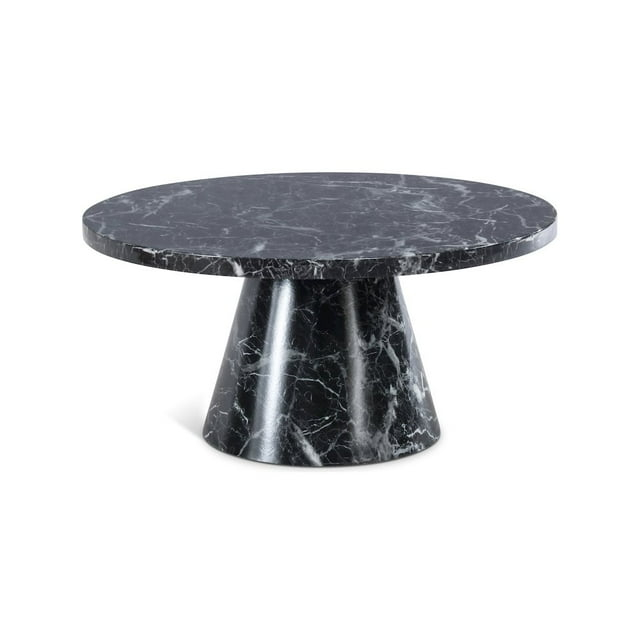 Meridian Furniture Omni Black Faux Marble 36" Round Coffee Table