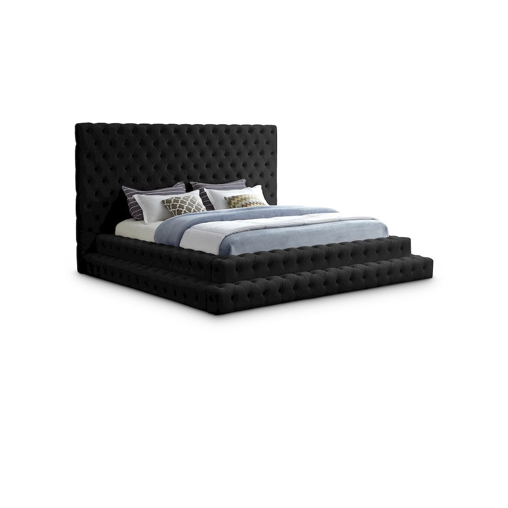 Meridian Furniture Revel Black Velvet King Bed