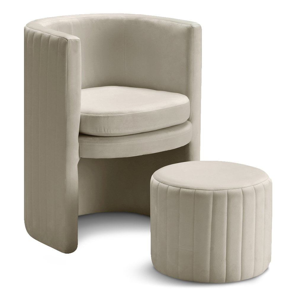 Maykoosh Art Deco Dreams Cream Velvet Accent Chair