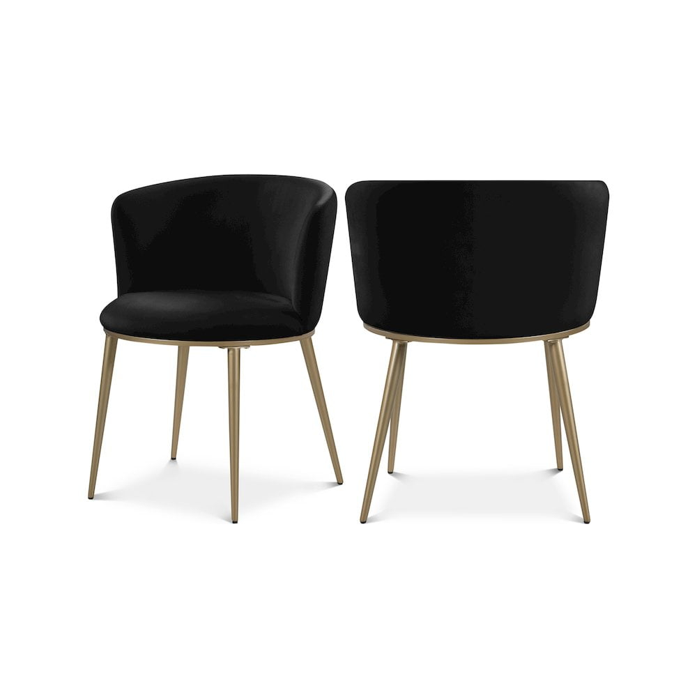 Meridian Furniture Skylar Black Velvet Dining Chair (Set of 2)