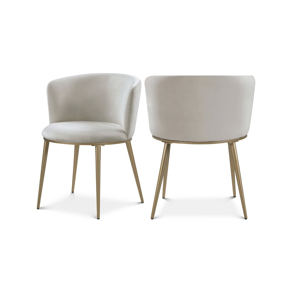 Meridian Furniture Skylar Cream Velvet Dining Chair (Set of 2)
