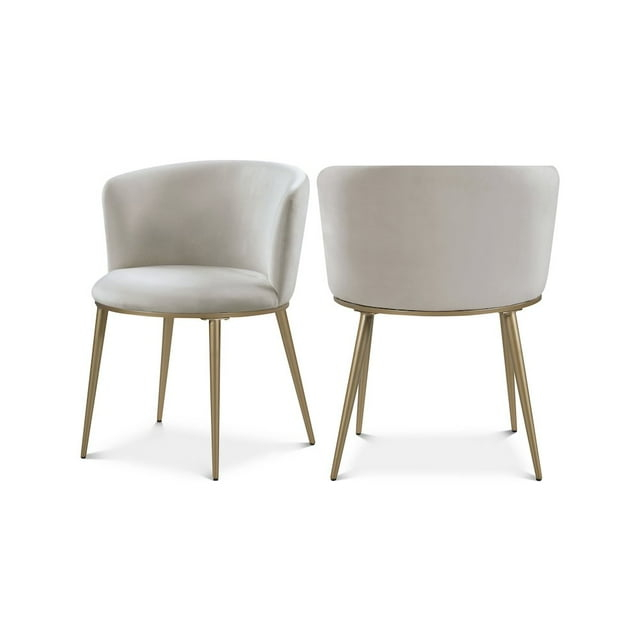 Meridian Furniture Skylar Cream Velvet Dining Chair (Set of 2)