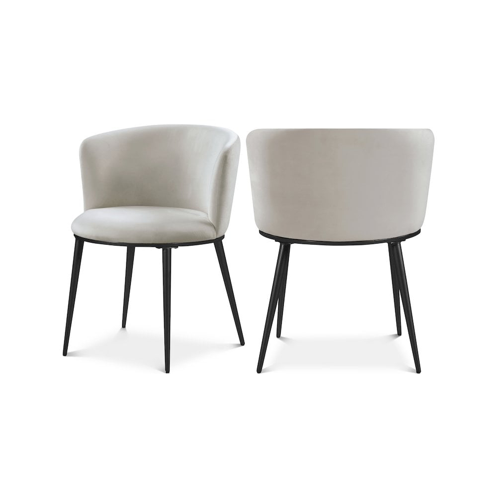 Meridian Furniture Skylar Cream Velvet Dining Chair (Set of 2)