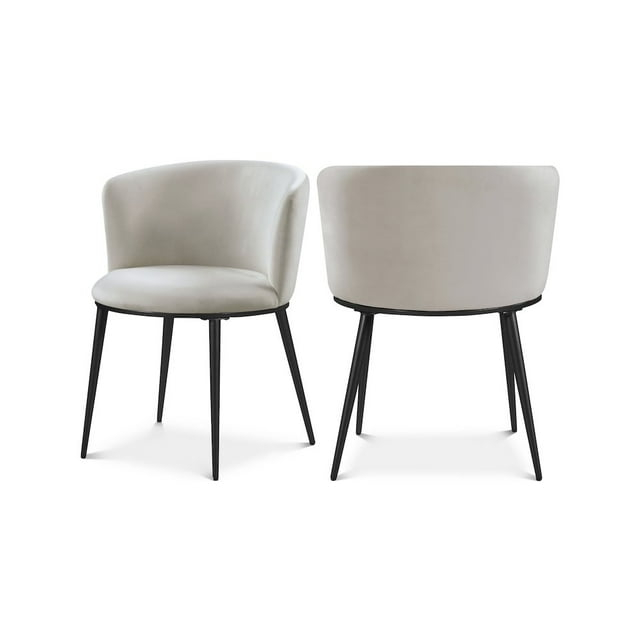 Meridian Furniture Skylar Cream Velvet Dining Chair (Set of 2)