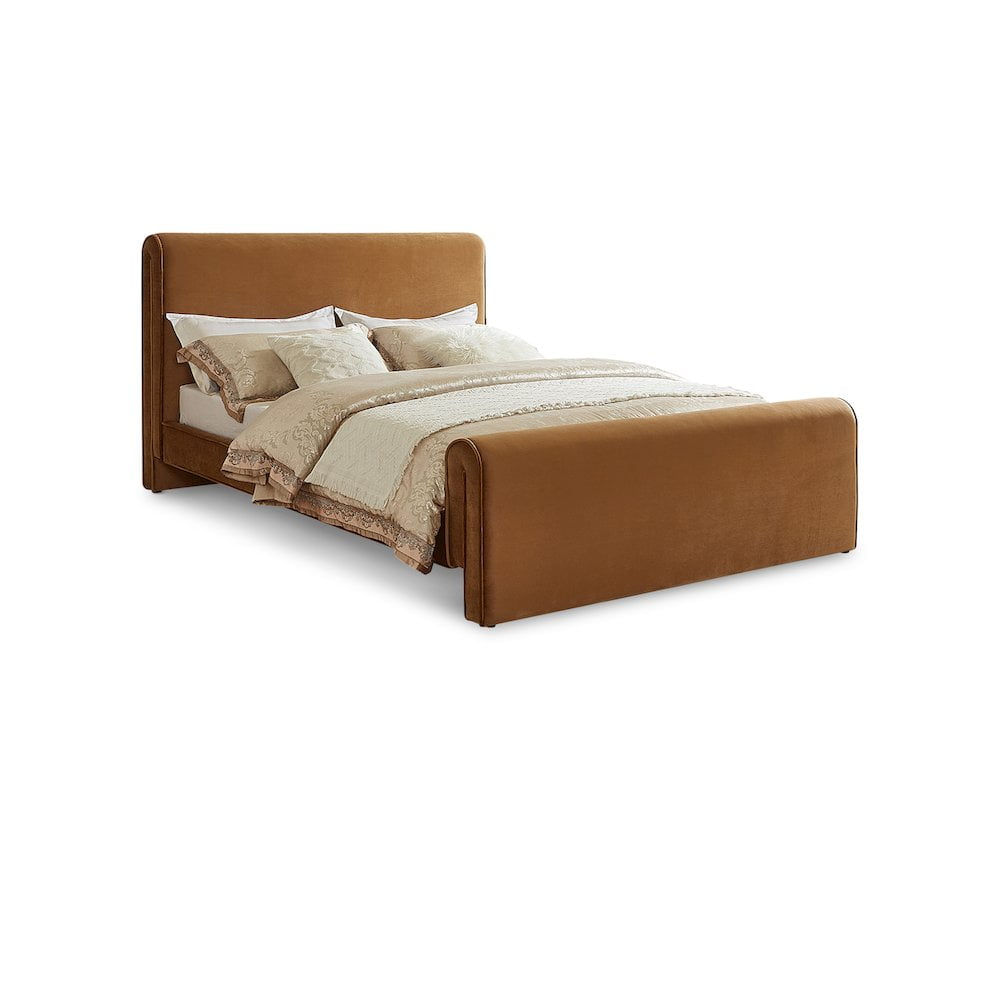 Meridian Furniture Sloan Saddle Velvet Queen Bed