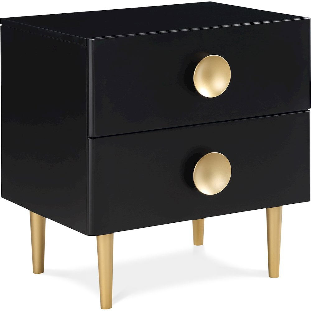 Meridian Furniture Zayne Contemporary Metal Nightstand in Rich Black Finish