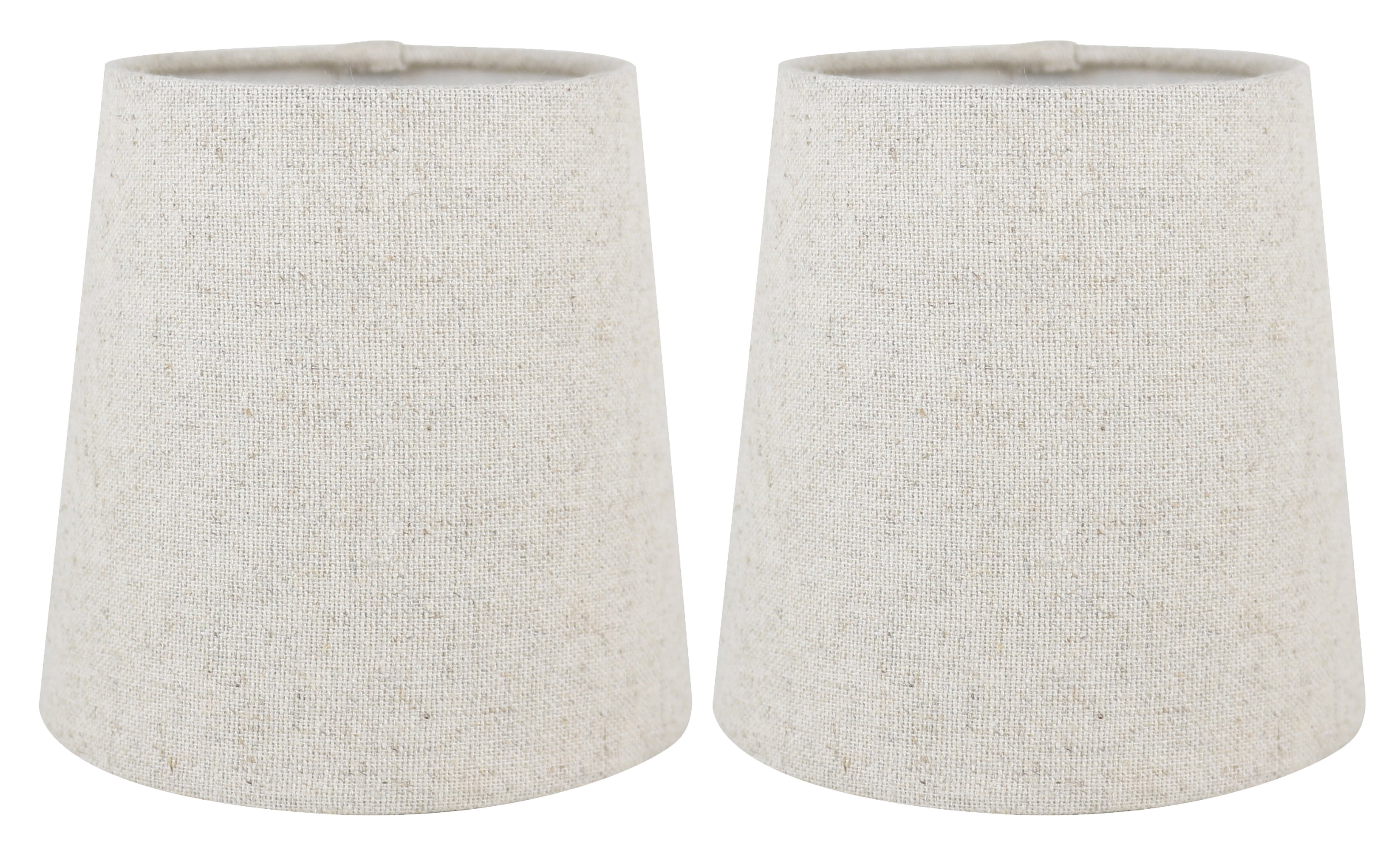 Meriville Set of 2 Natural Linen Clip On Chandelier Lamp Shades, 4-inch by 5-inch by 5-inch