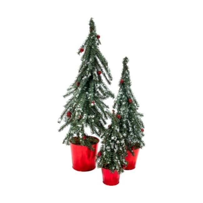 Merrily  Flocked Alpine Tabletop Tree - 3 Piece