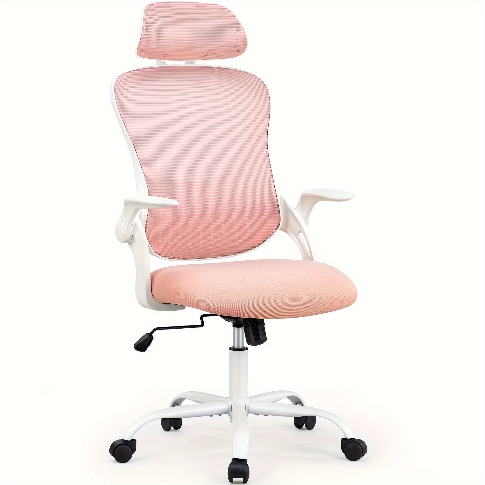 CONCETTA Office Desk Chair, Ergonomic High Back Mesh with Headrest Flip-up Armrest for Adults, Pink