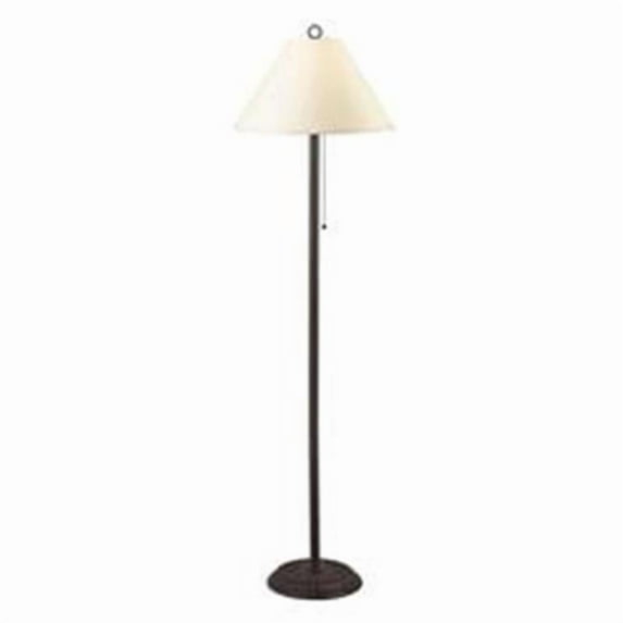 Metal Floor Lamp with Pull Chain Switch & Paper Shade, Off White & Black