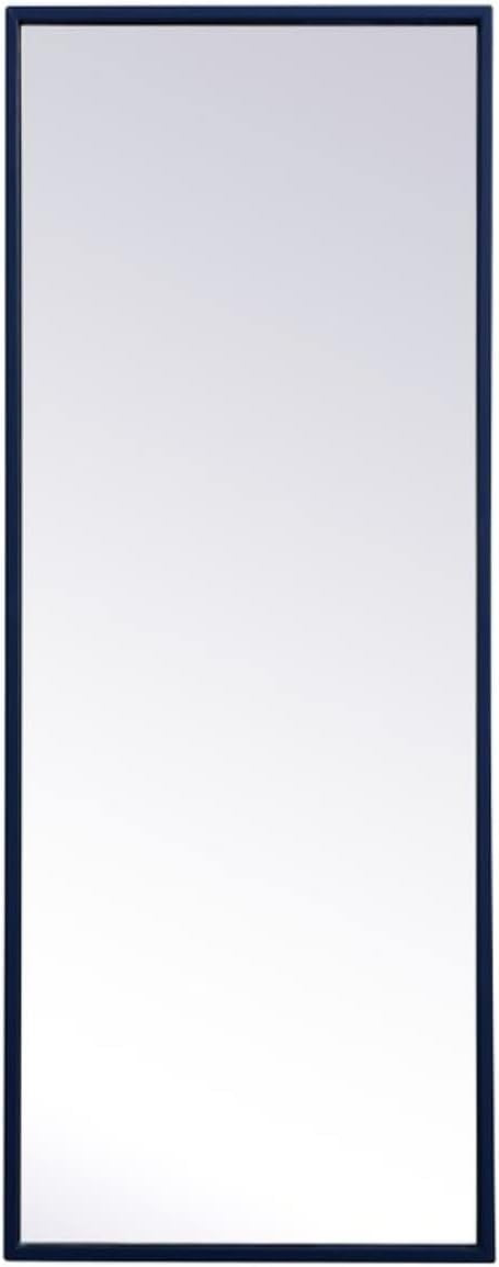 14 x 36 in. Metal Frame Rectangle Mirror, Blue
