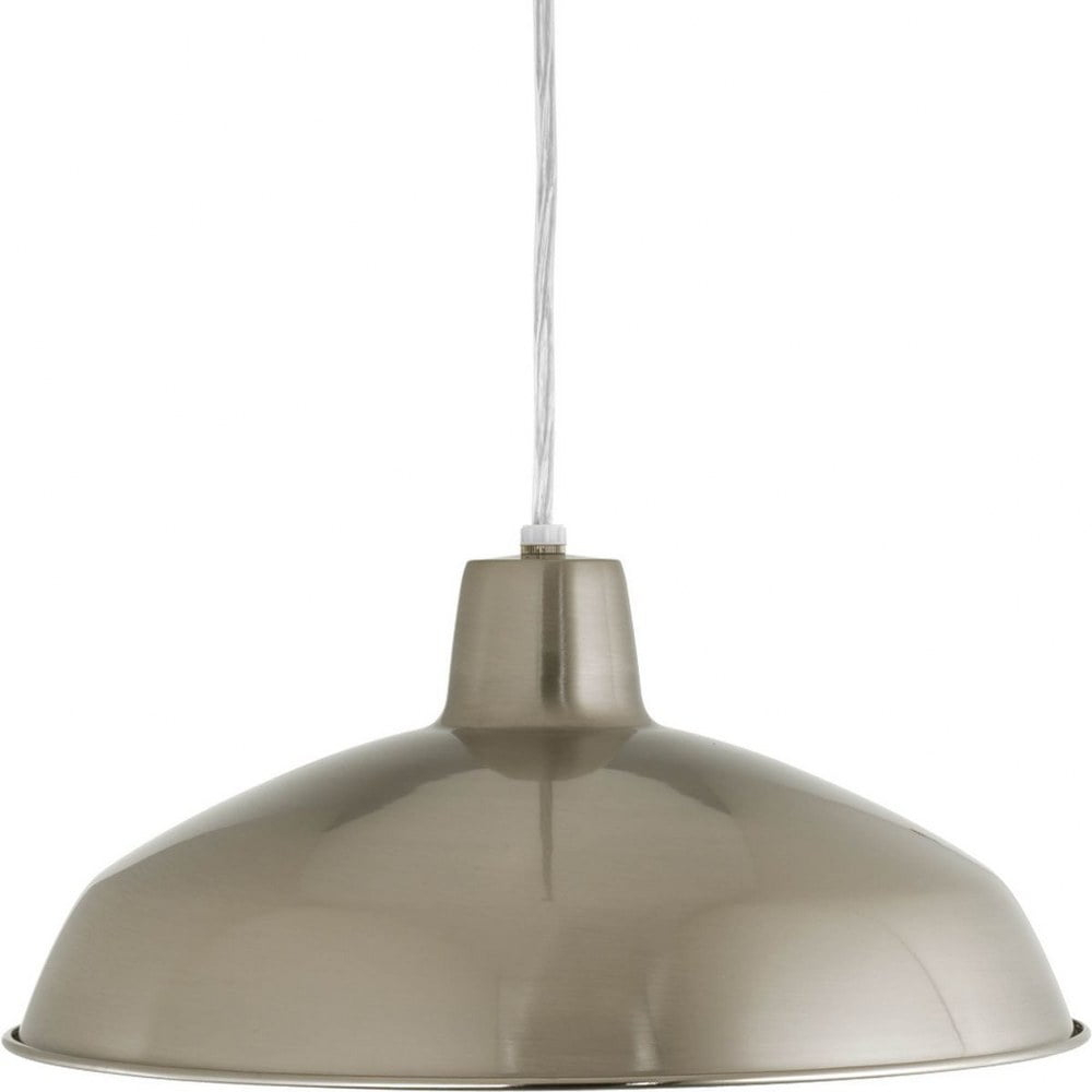 Progress Lighting, Sanabria, 1-Light Pendant, Brushed Nickel, Spun Metal Shade