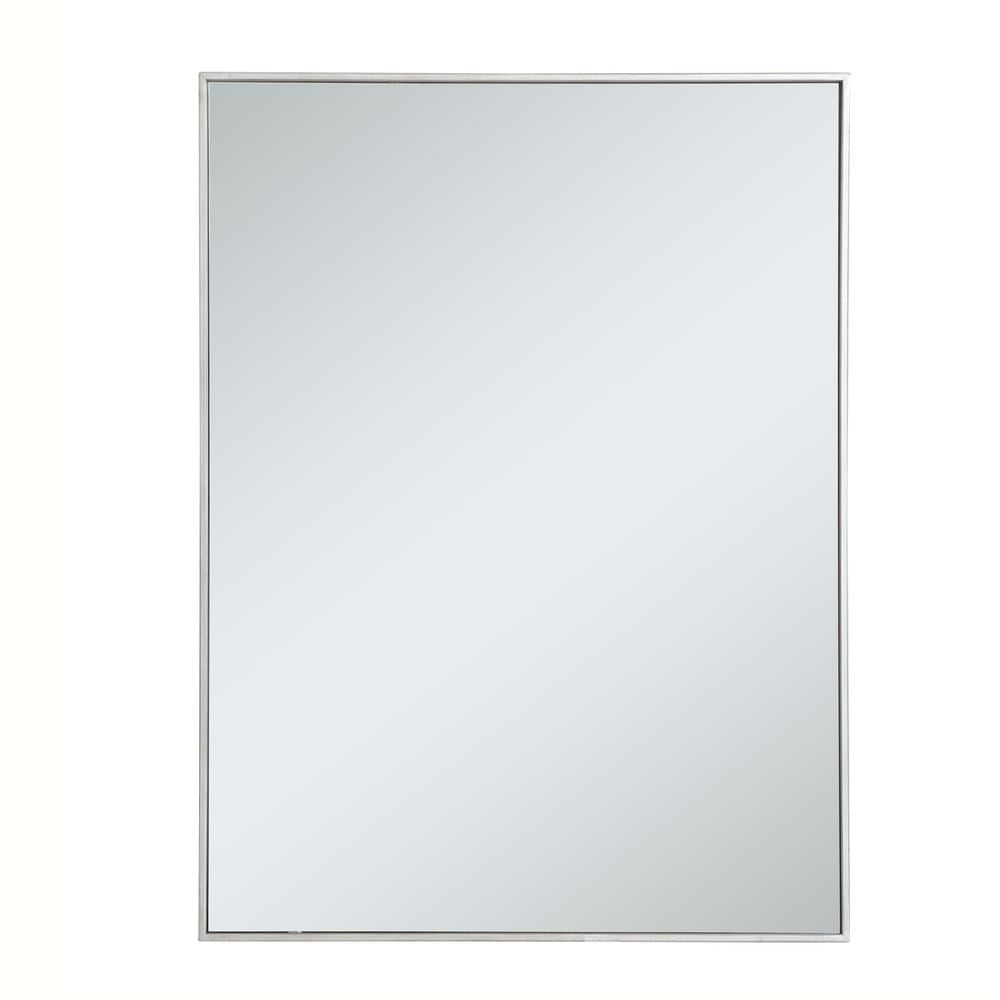 Metal frame rectangle mirror 30 inch in Sliver