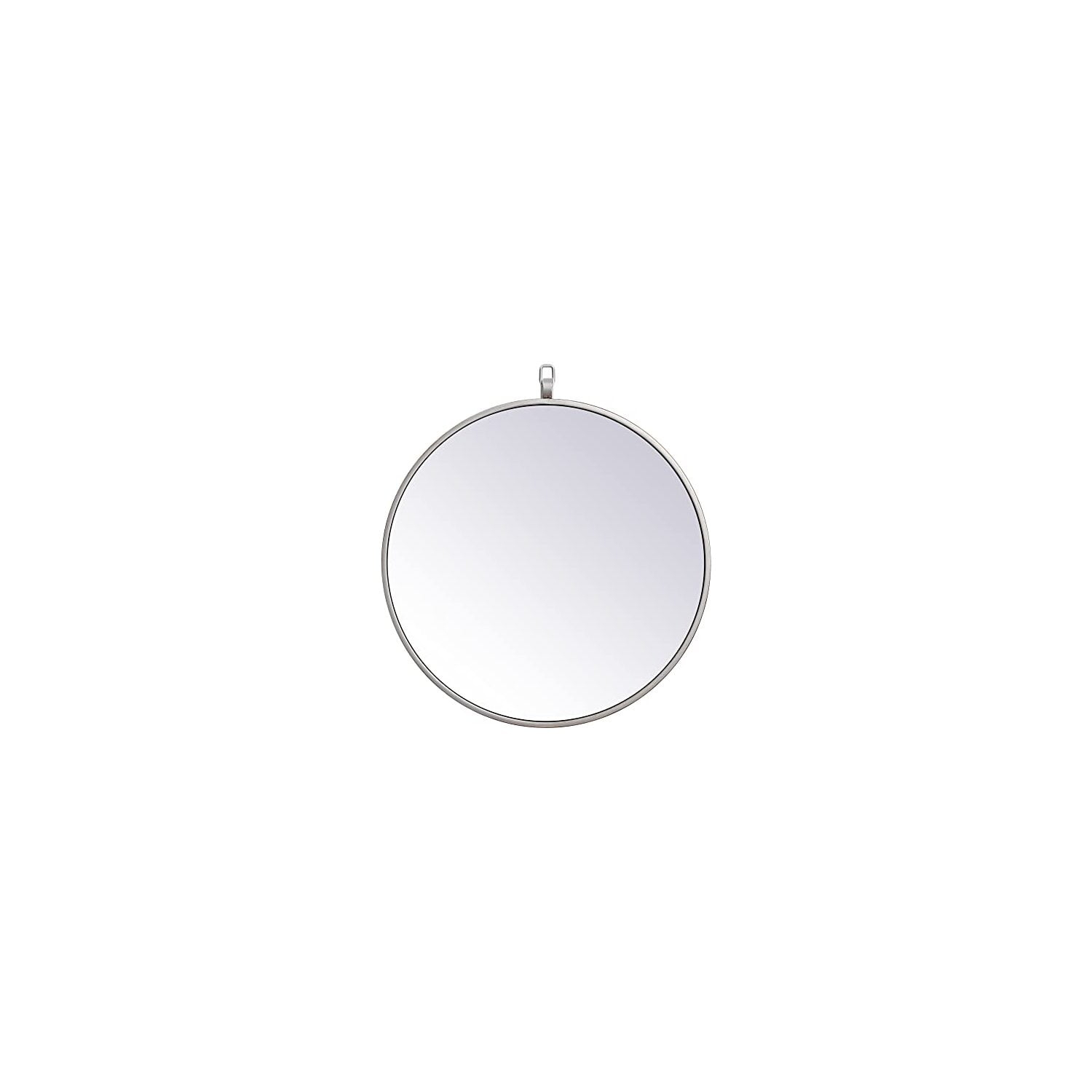 Round Mirror with Decorative Hook in Mid-Century Modern Style-18 inches Tall and 1 inches Wide-Silver Finish Bailey Street Home 779-Bel-5046637