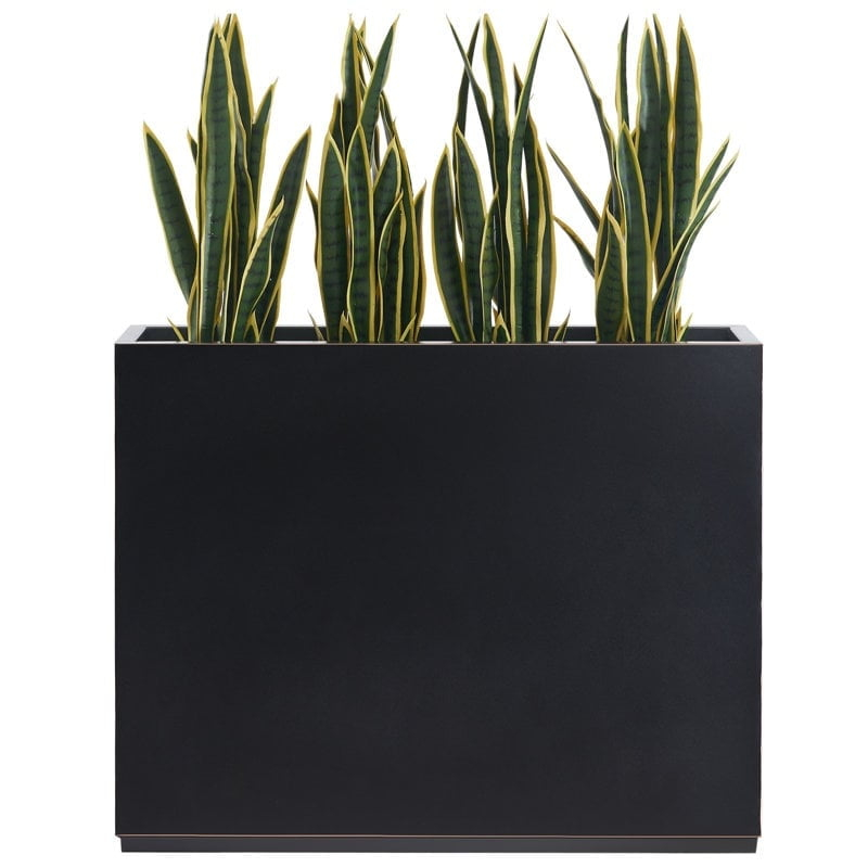Metallic Heavy Planter for Outdoor Plants, 38Lx10Wx30H Inches Tall and Long Metal Divider Planter Box - 38"x30"x10" Black