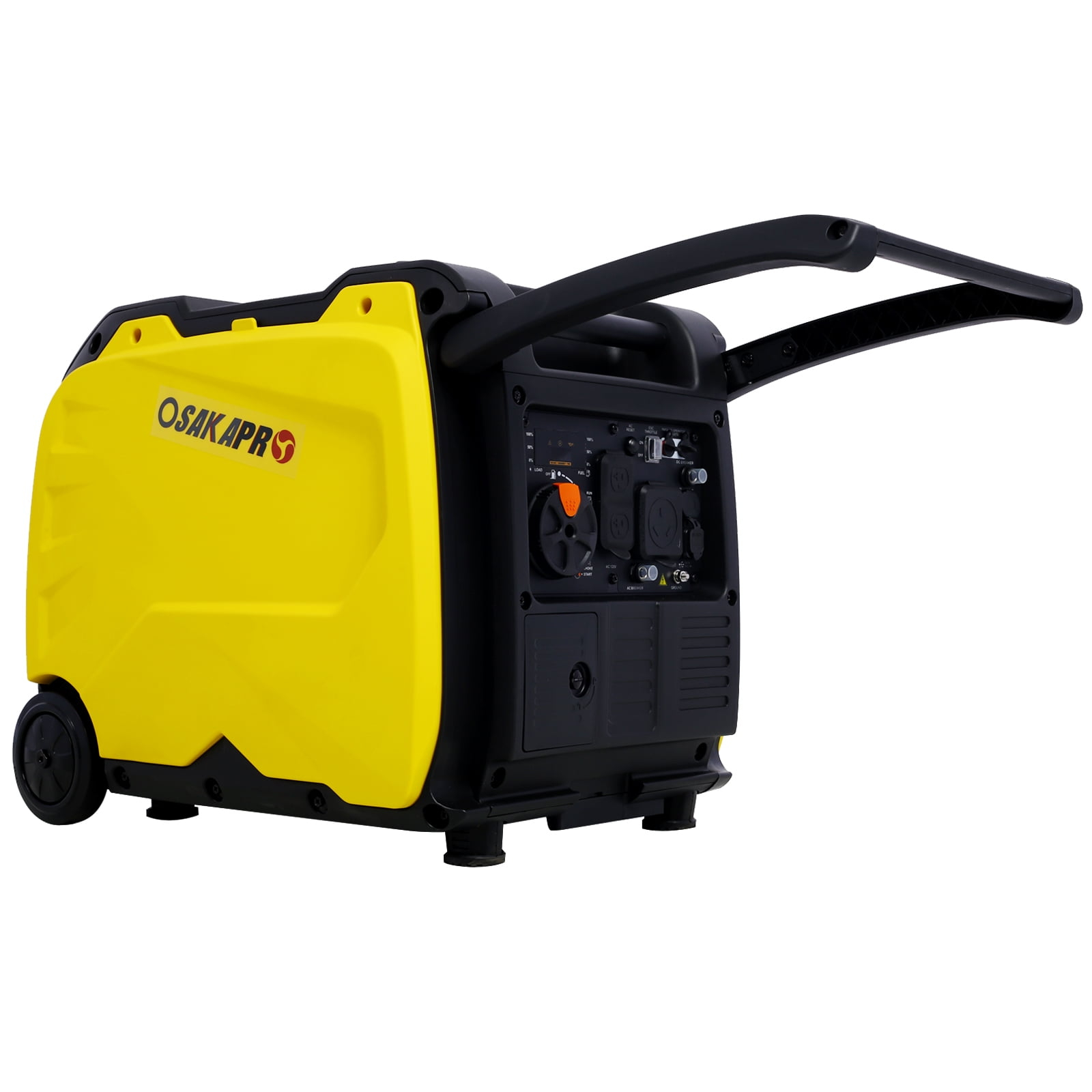 Yellow Portable Gasoline Inverter Generator with Foldable Handle