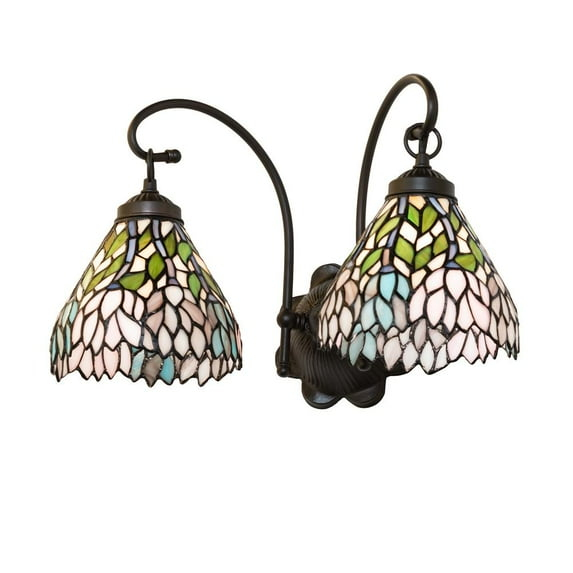 Meyda 17"W Wisteria 2 LT Wall Sconce