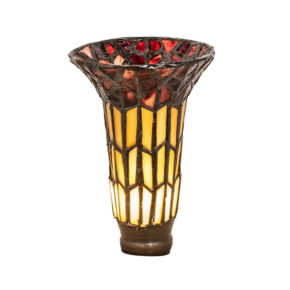 Meyda 4" Wide X 6" High Tiffany Pond Lily Honey Wisp & Red Shade - 16551